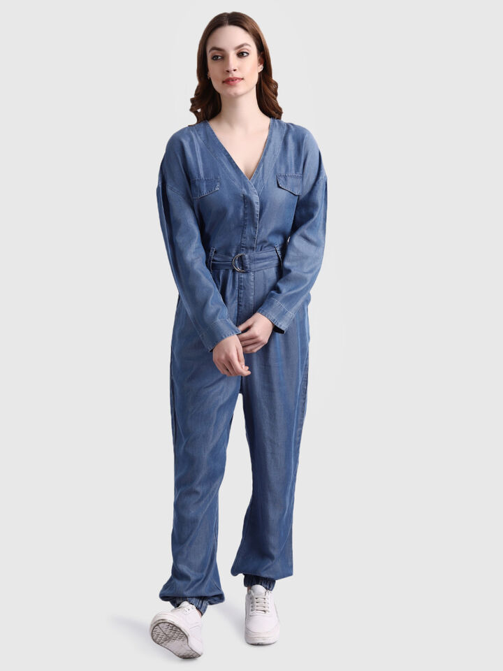 Tencel Jumpsuit with Long Sleeves