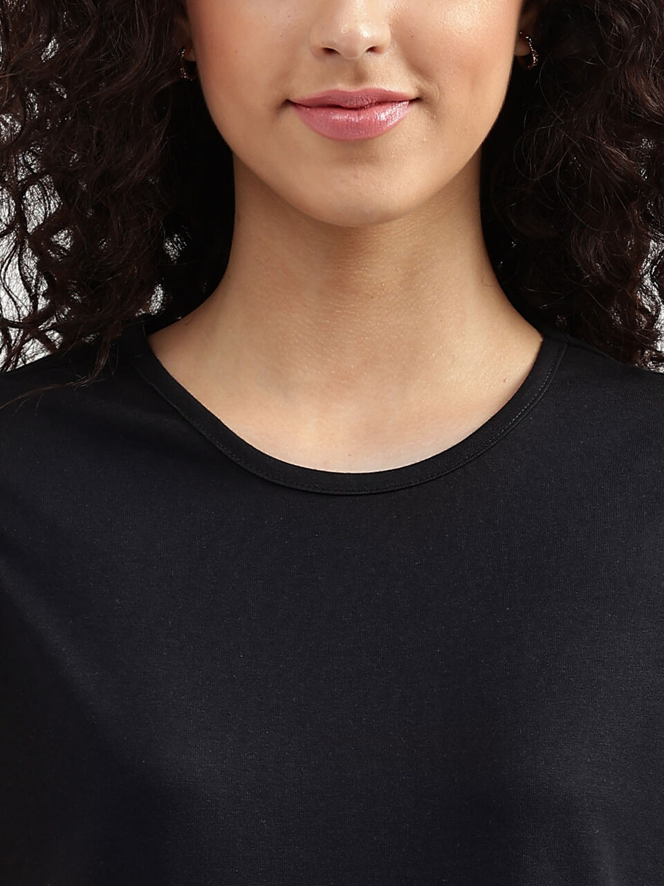 Short Sleeve Knit Woven Top With Puff Slv image number null