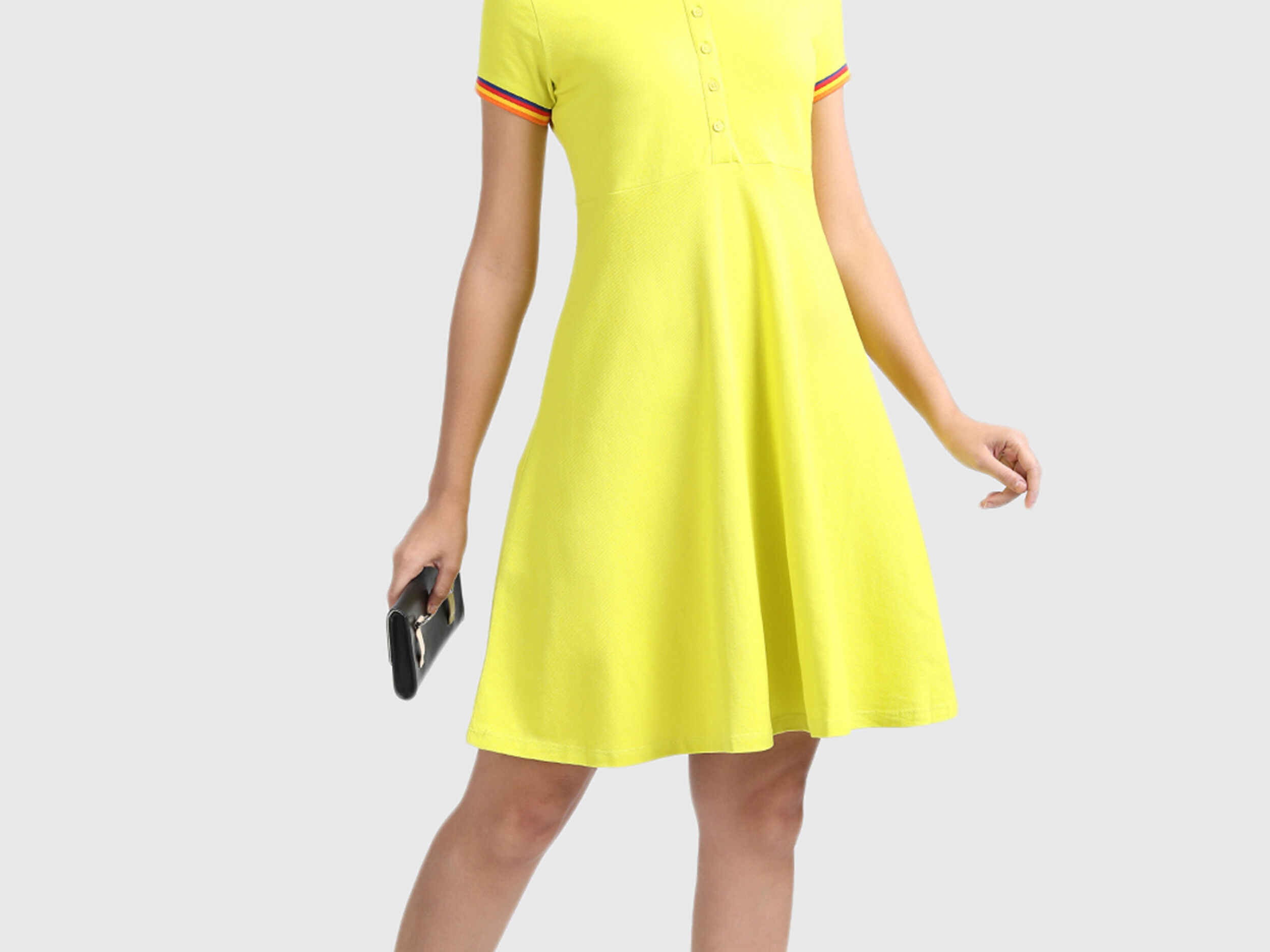 ★andar★ Cotton Flare Polo Dress AirPique Polo Dress | Timeless Navy – Charlotte's Inc