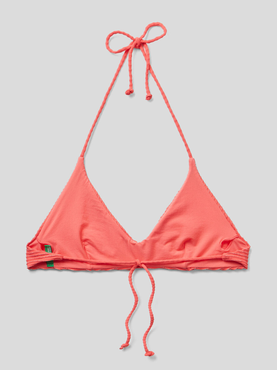 Striped triangle bikini top with lurex image number 2