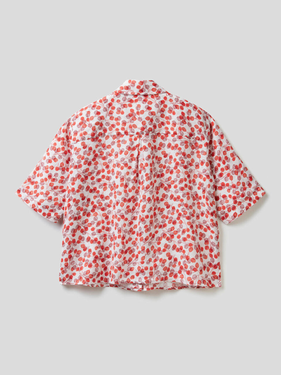 100% linen shirt with pattern print image number 2