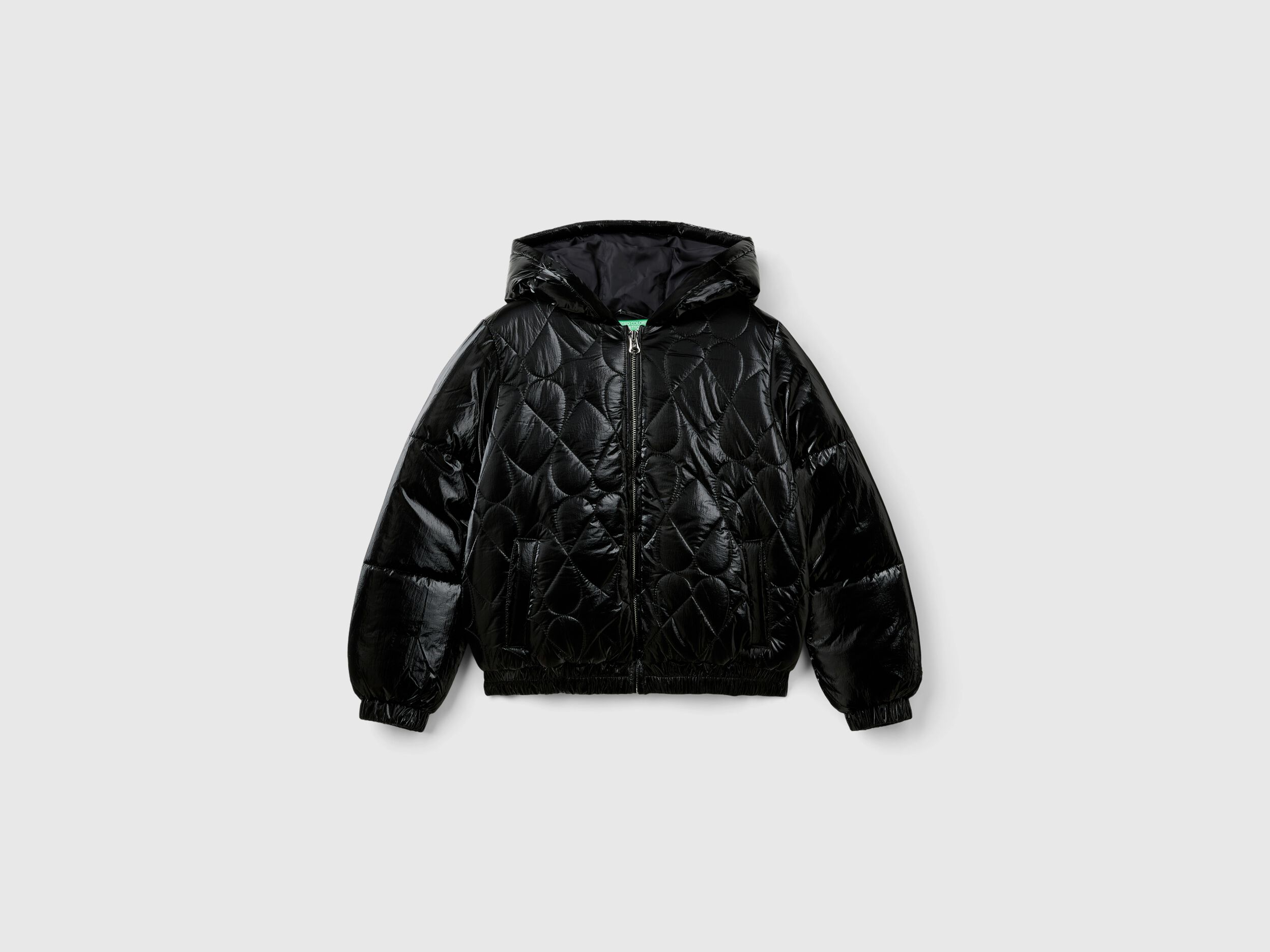Shiny nylon jacket - Black | Benetton