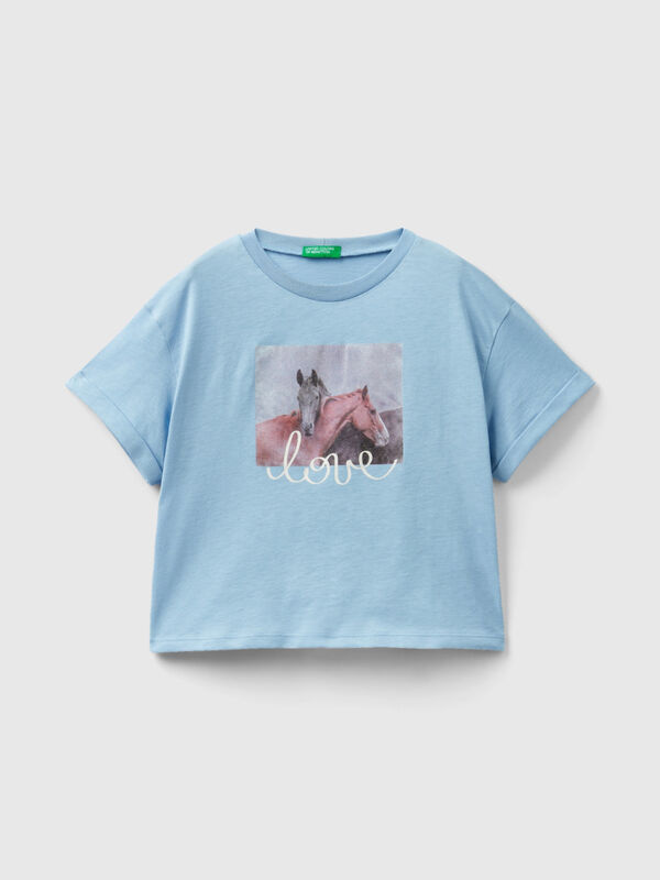 T-shirt with photographic horse print Junior Girl