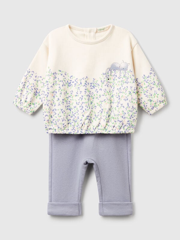 Sweatshirt and sweatpants set in cotton blend New Born (0-18 months)