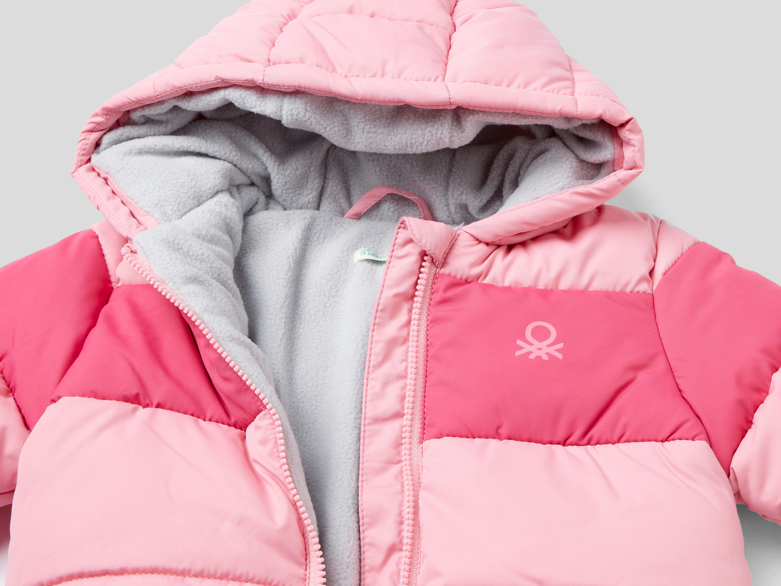 women's color block puffer jacket