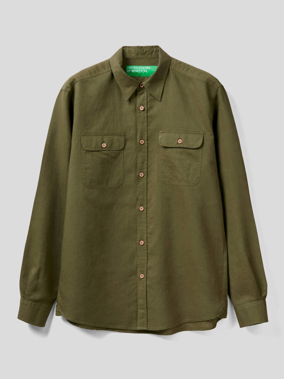 Regular fit shirt in linen blend cotton image number 1