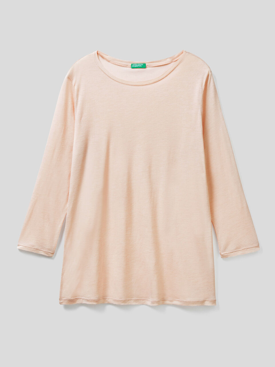 Crew neck t-shirt in silk blend image number 1