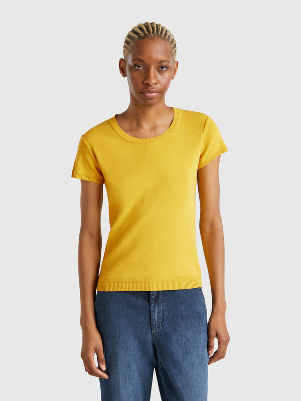 Short sleeve sweater in 100% cotton Women