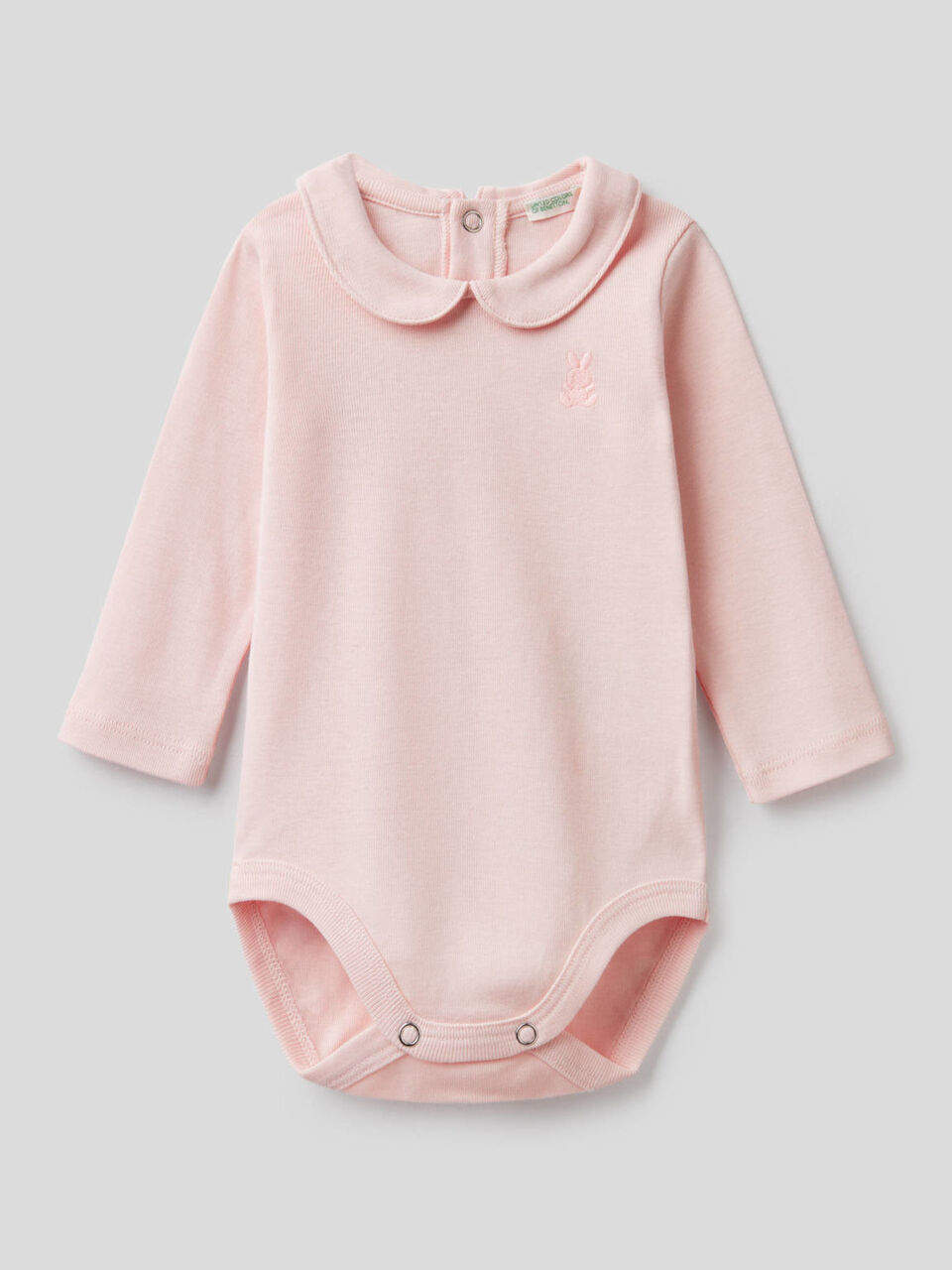 Bodysuit with collar in organic cotton image number 1