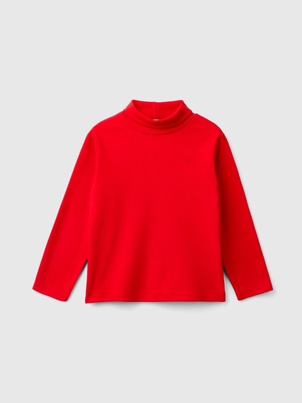 Ribbed knit turtleneck t-shirt Junior Boy