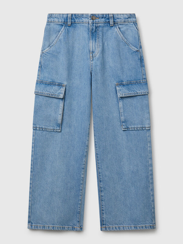 Cargo jeans in 100% cotton Junior Boy