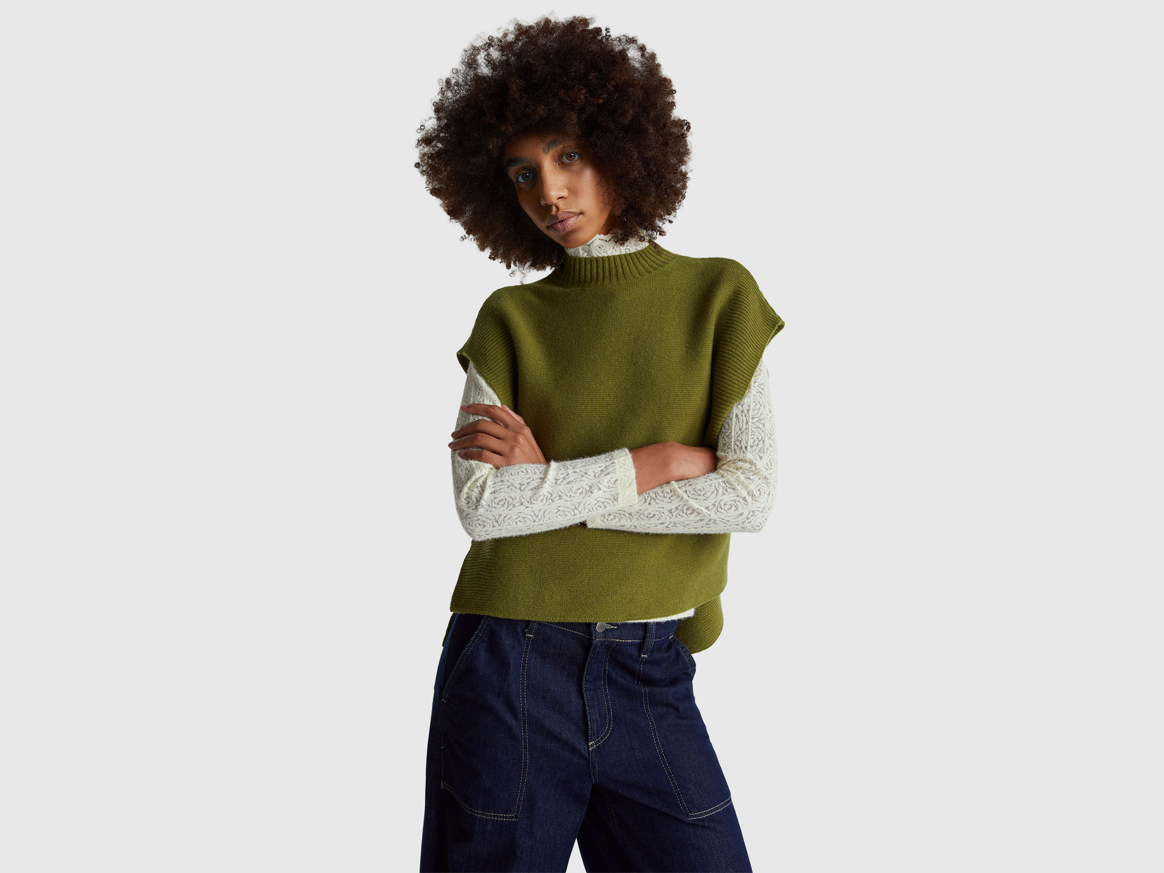 SLEEVELESS SWEATER Women image number 1