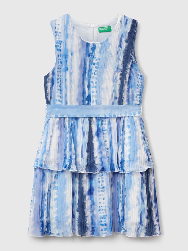 Pleated patterned dress Junior Girl