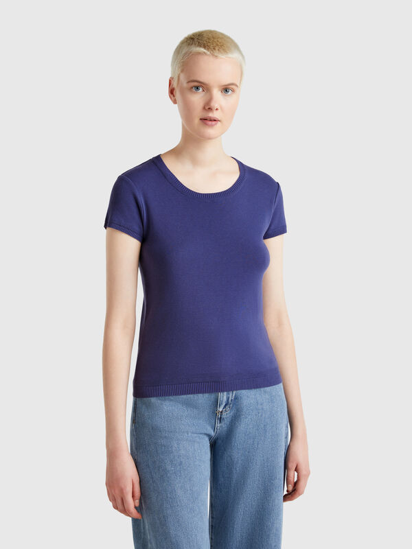 Short sleeve sweater in 100% cotton Women