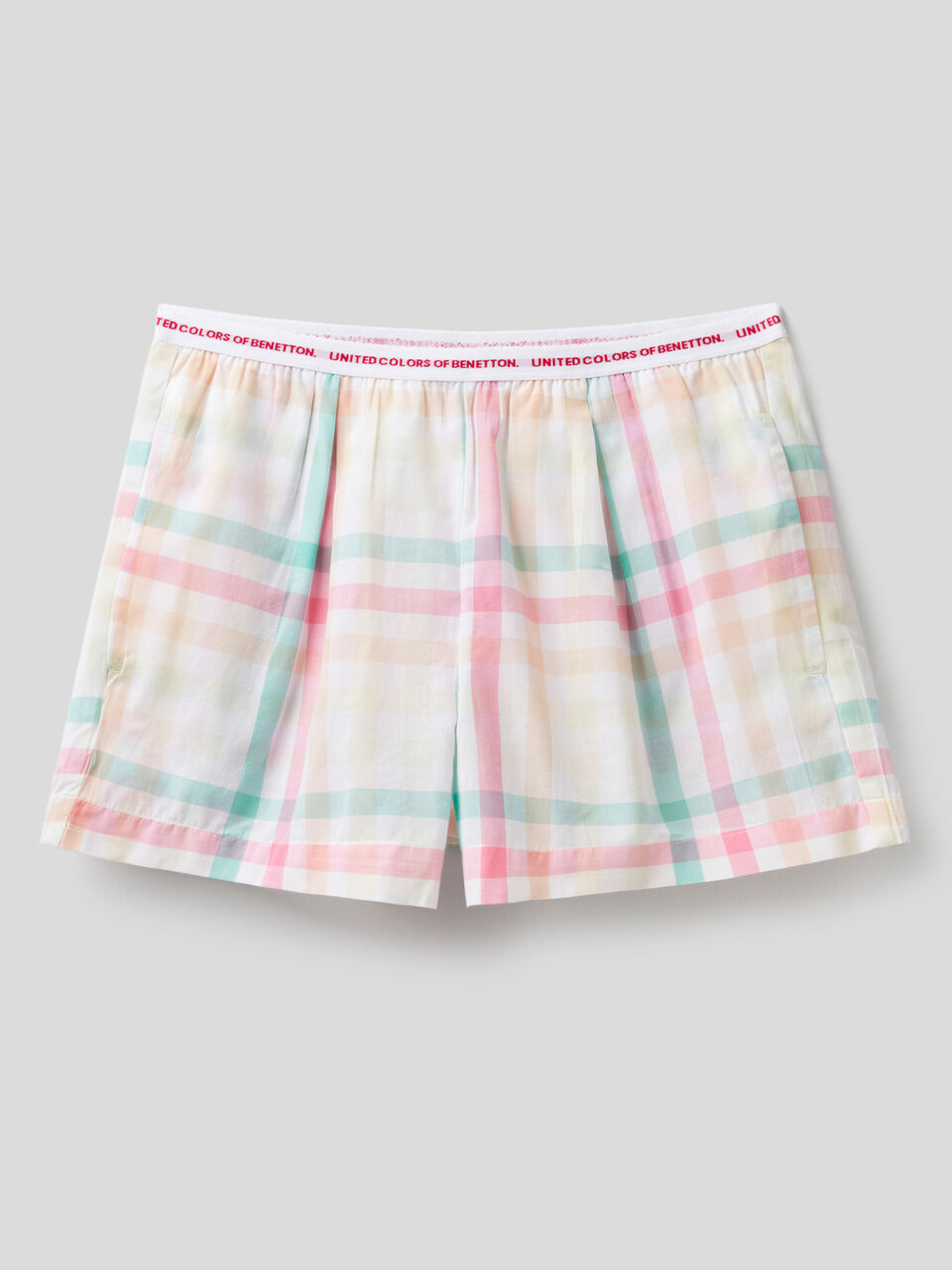 Check shorts in 100% cotton image number 1