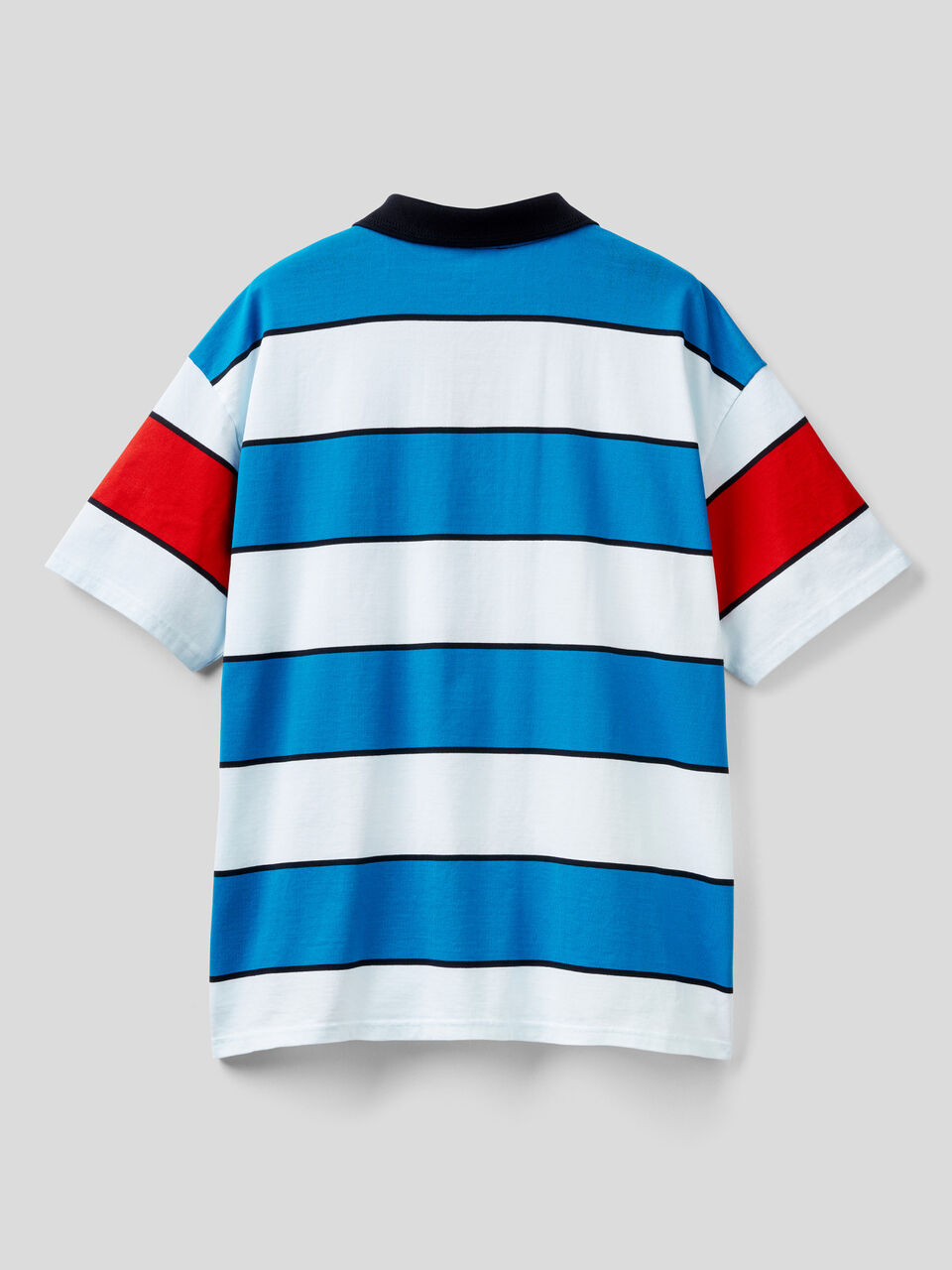 Striped polo in pure cotton image number 2