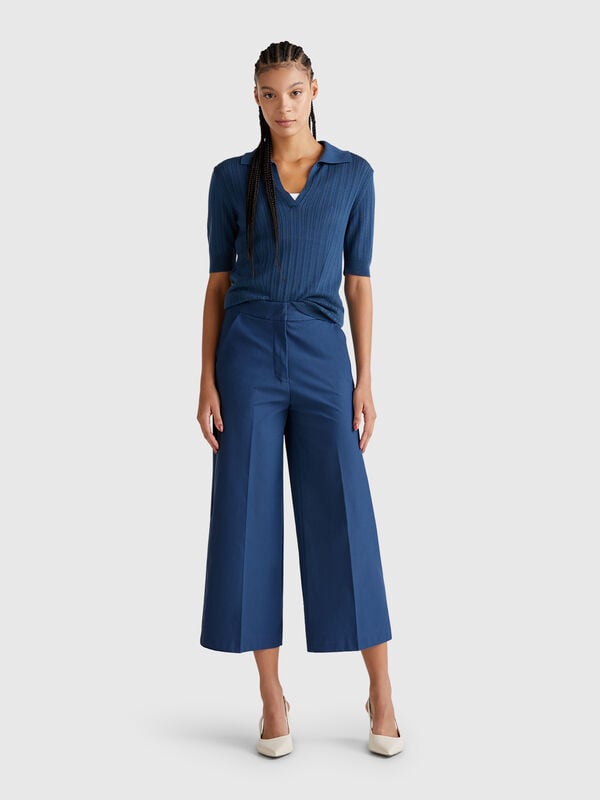 Cropped high-waisted trousers Women