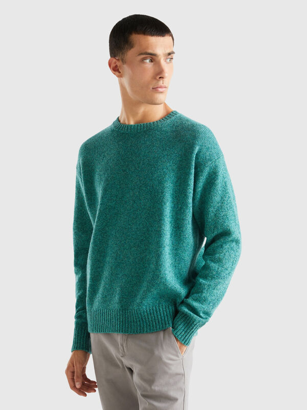 Crew neck sweater in pure Shetland wool Men