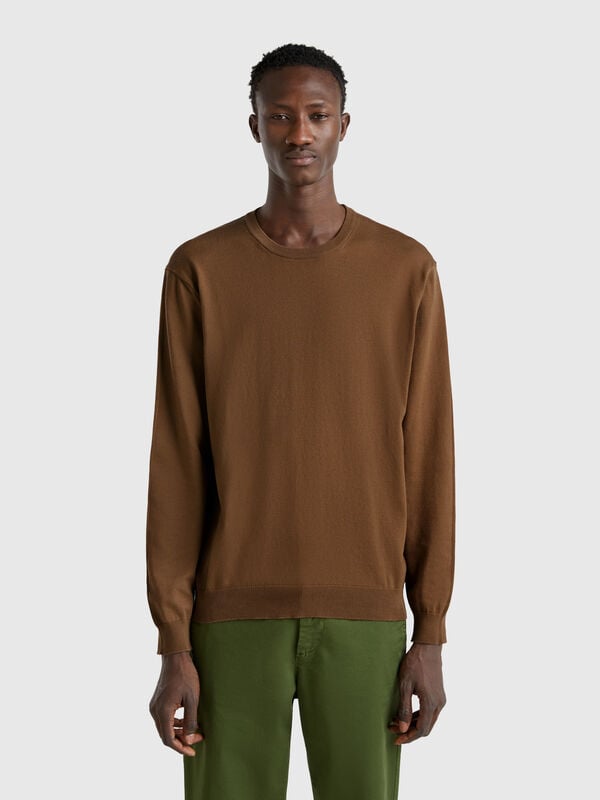 100% cotton crew neck sweater Men