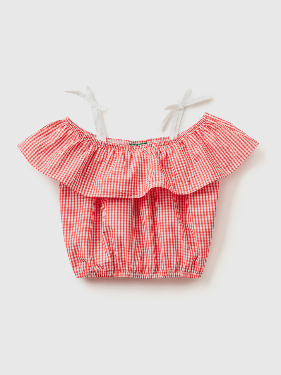 Vichy crop top with ruffles