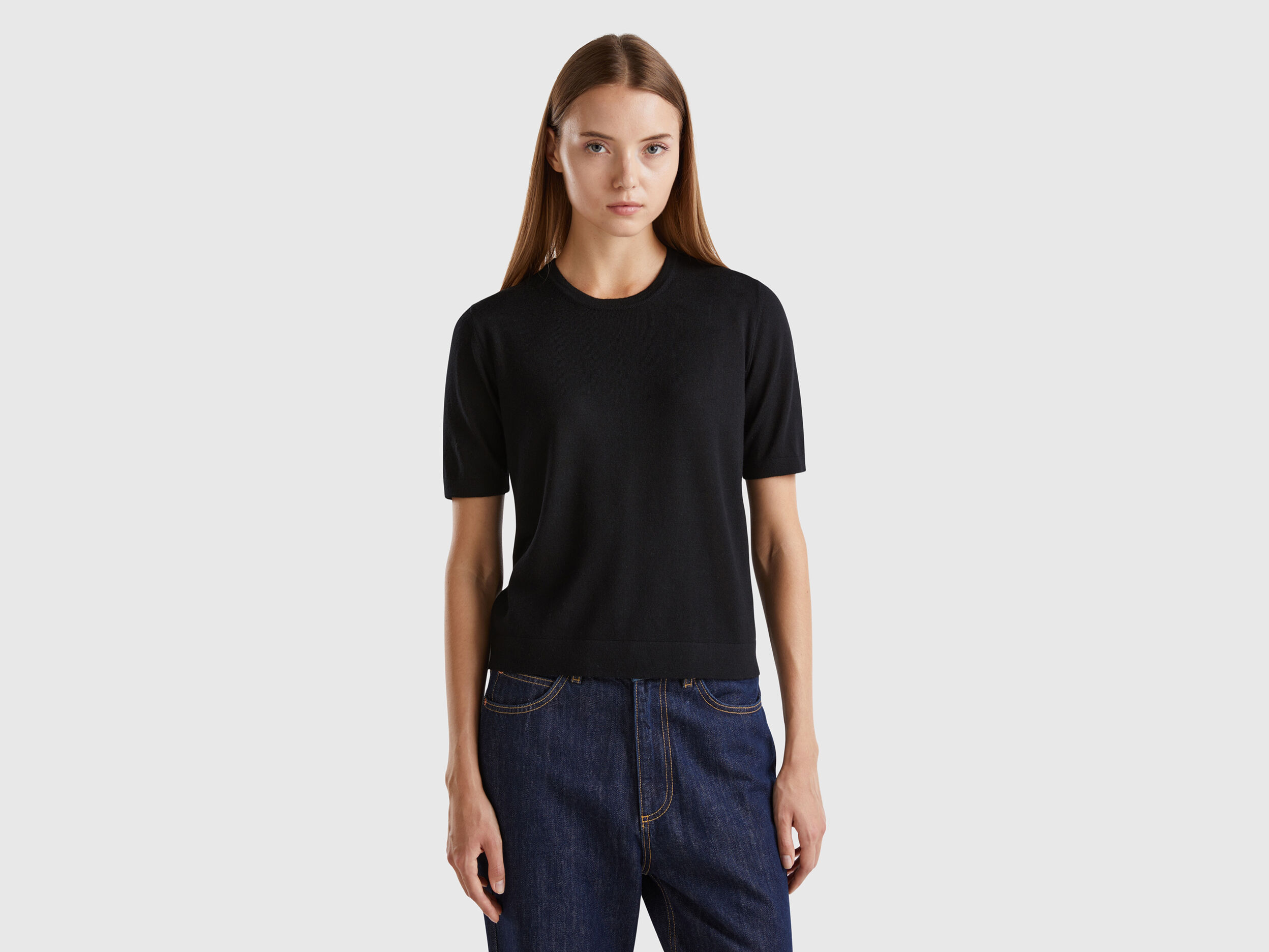 Womens black short sleeve sweater hotsell