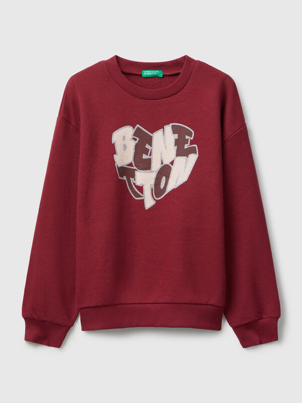 Sweatshirt with glittery logo print Junior Girl