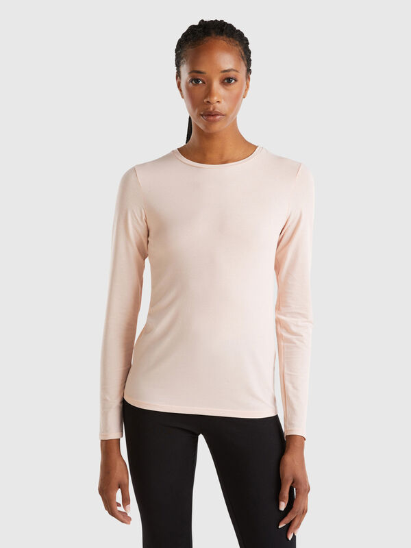 Long sleeve t-shirt in super stretch organic cotton Women