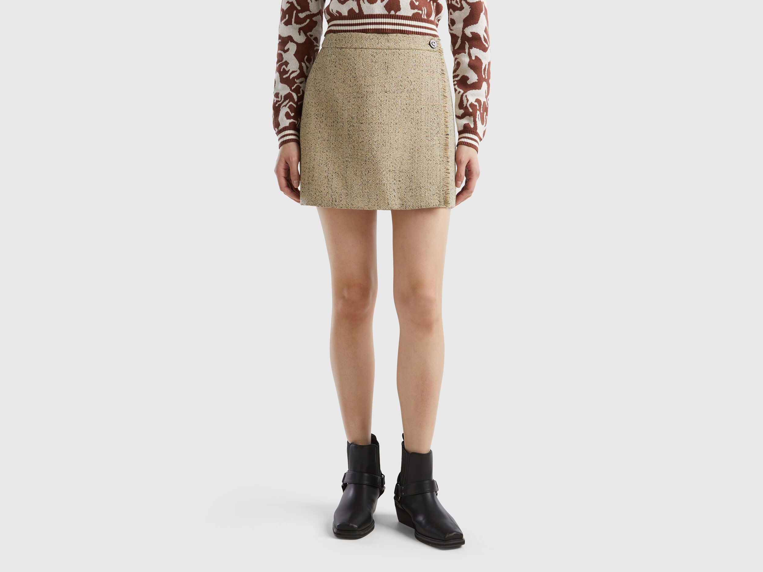 Tweed dungaree on sale mini skirt