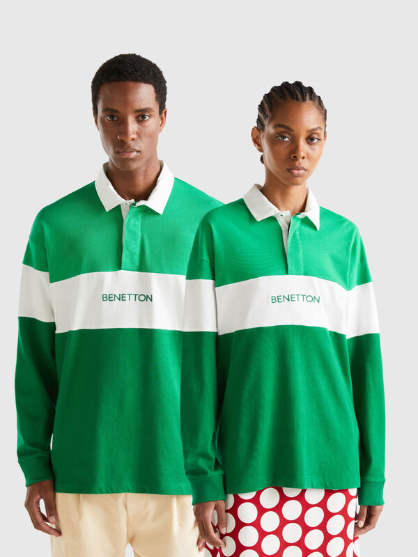 Green rugby style polo