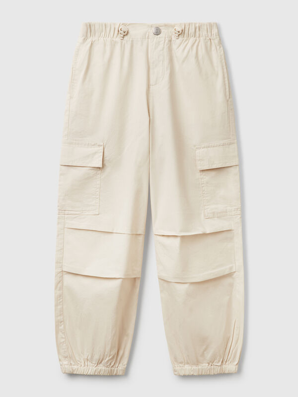 Stretch cotton cargo trousers Junior Girl