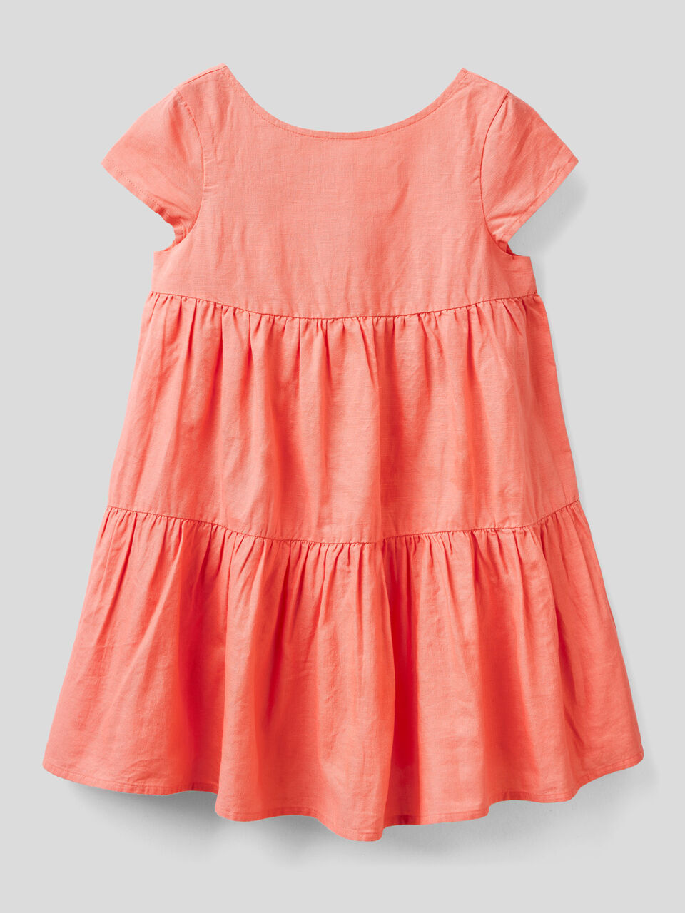 Frilled dress in linen blend image number 1