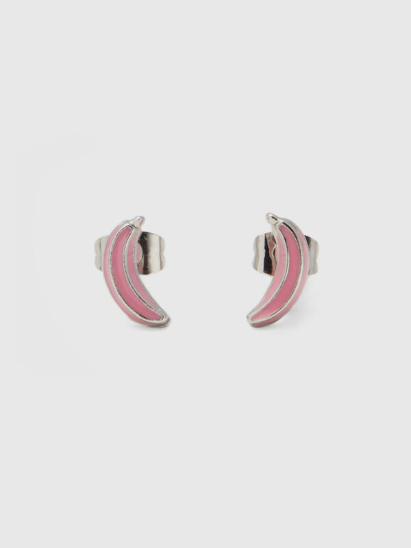 Stud earrings with pink banana Women