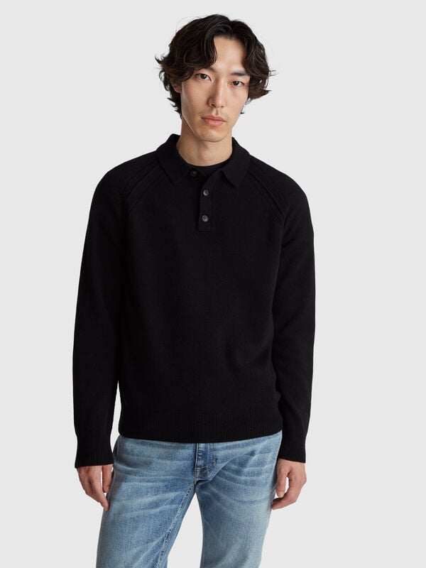 Polo in pure Merino wool Men