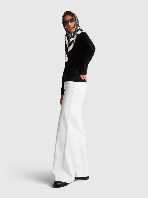 Long sleeve top in silk blend Women