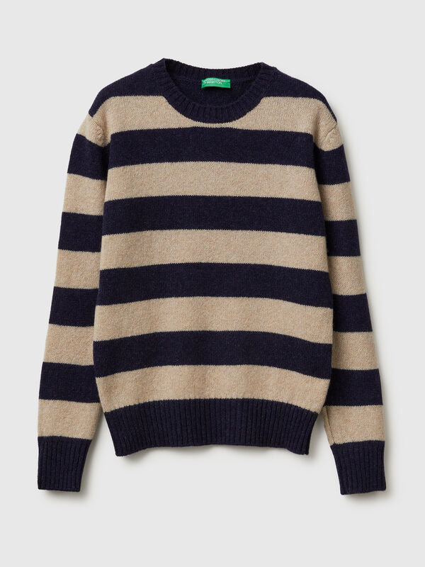 Striped sweater in pure Shetland wool Women