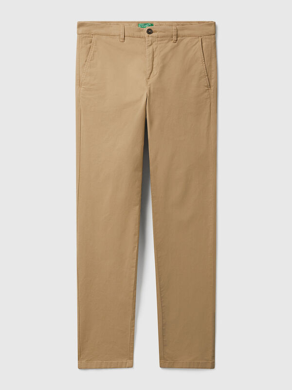 Slim fit cotton chinos Men