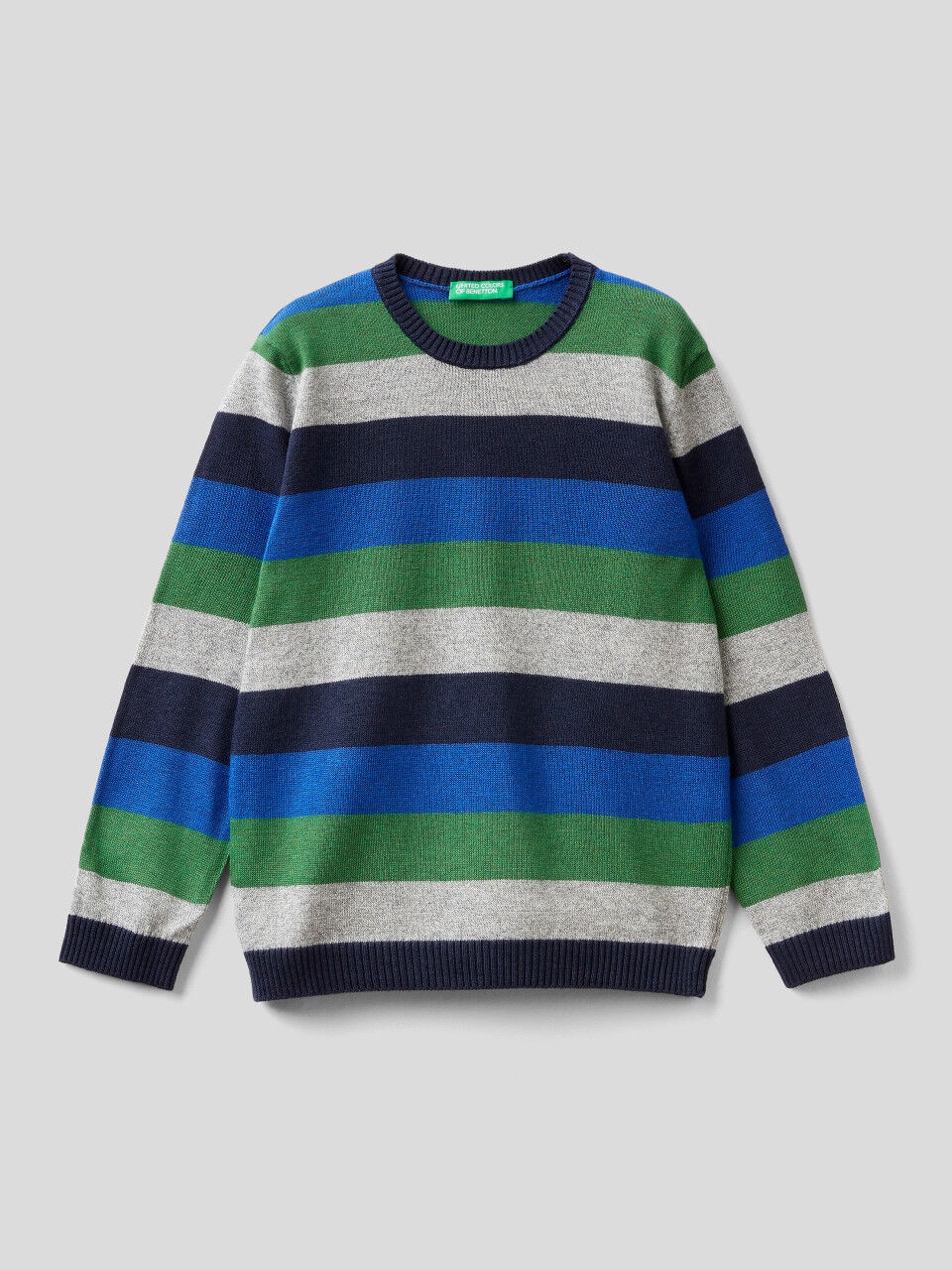 Striped sweater in wool blend