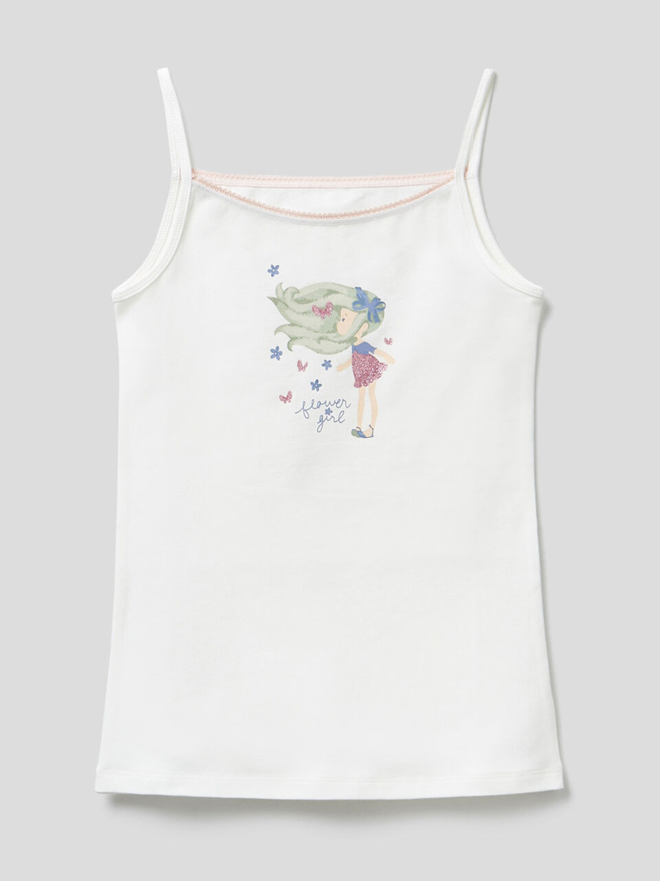 Tank top with glitter print image number 1