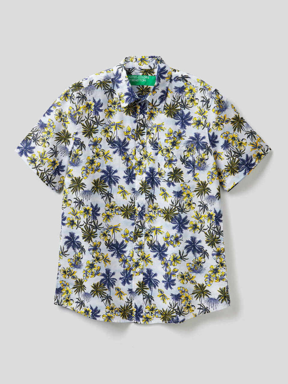 Short sleeve shirt with botanical print image number 1