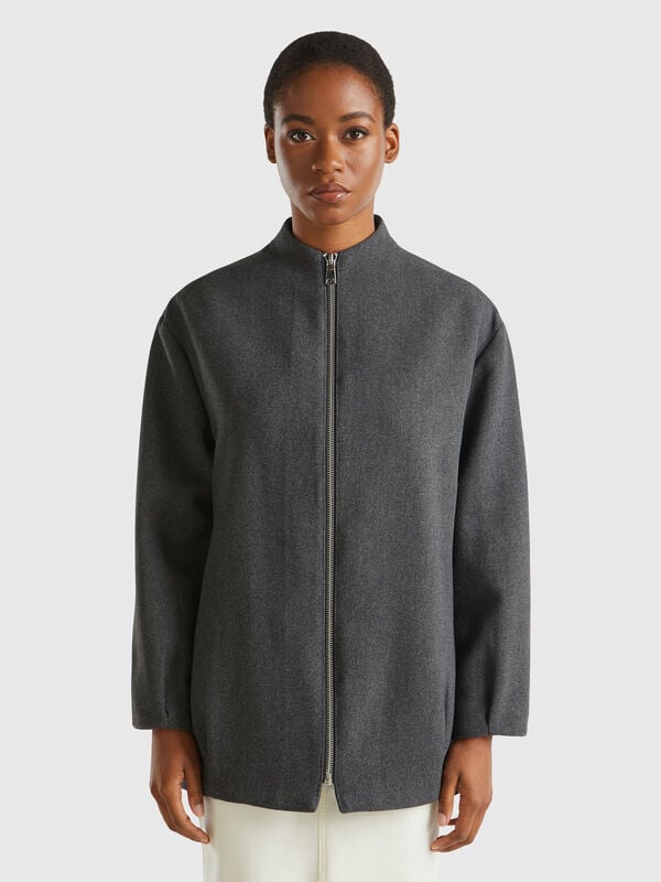 Wool blend bomber coat Women