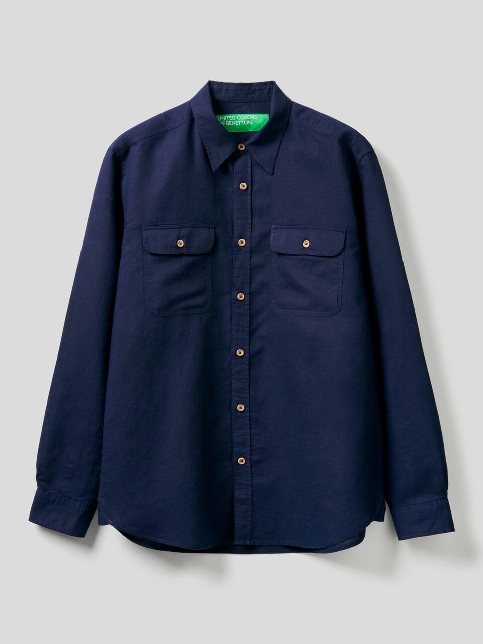 Regular fit shirt in linen blend cotton image number 1