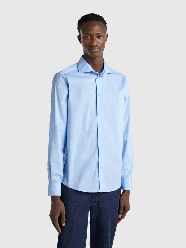 Patterned slim fit shirt Men