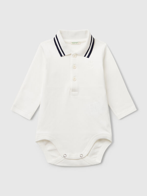Polo bodysuit in cotton New Born (0-18 months)