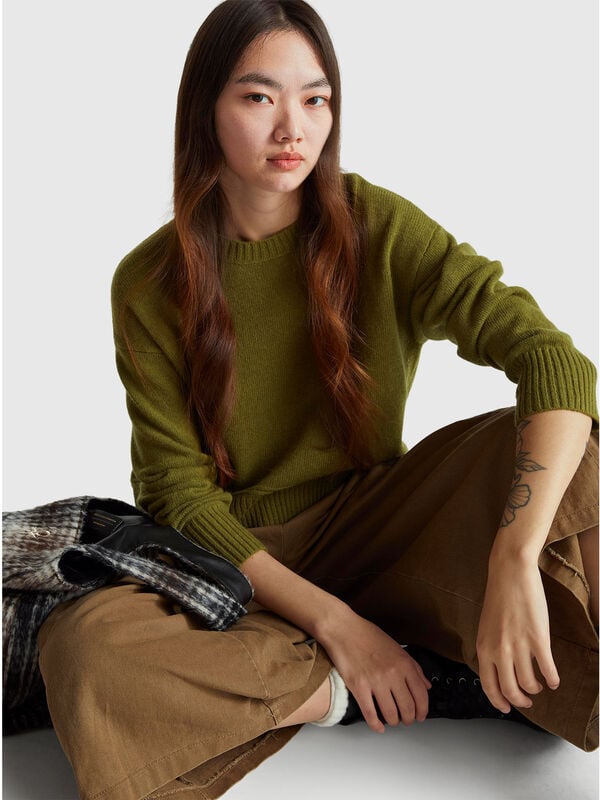 Boxy fit sweater in wool blend Women