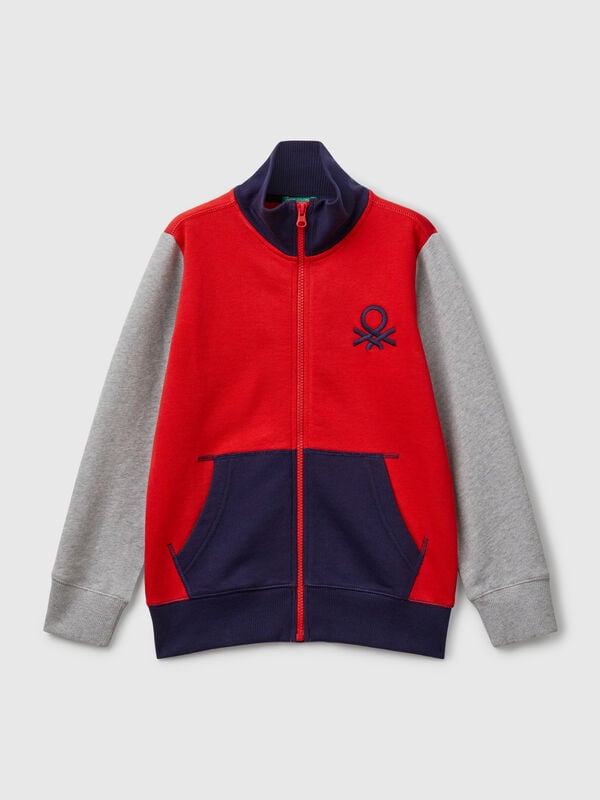 Pure cotton sweatshirt with zipper Junior Boy