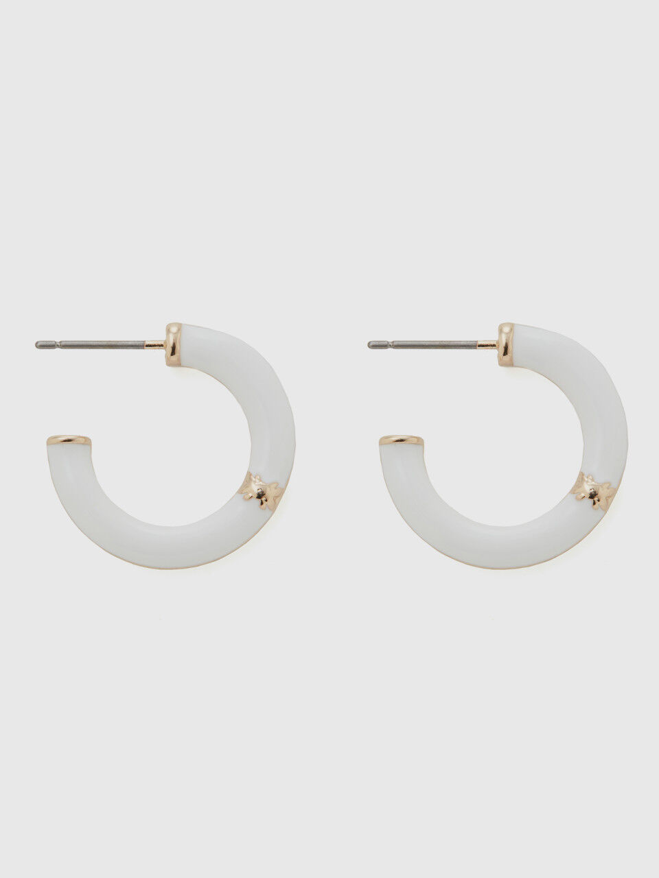 White C hoop earrings