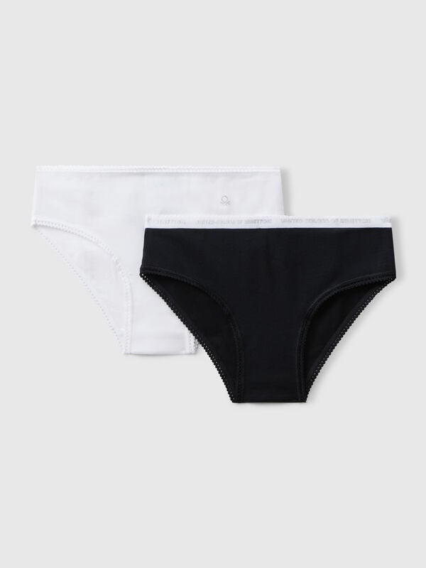 Two pairs of underwear in stretch cotton Junior Girl