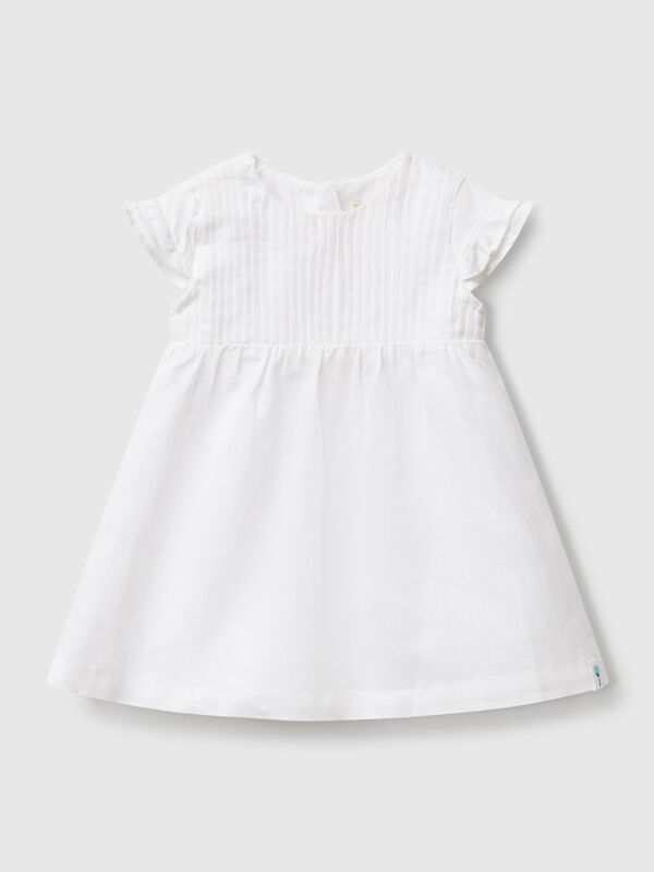 Dress in linen and cotton blend New Born (0-18 months)