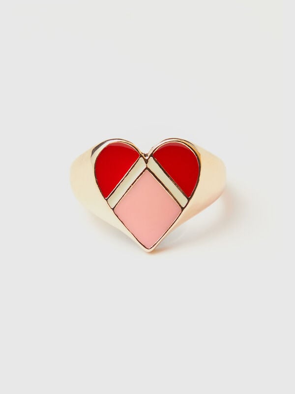 Gold ring with heart motif Women