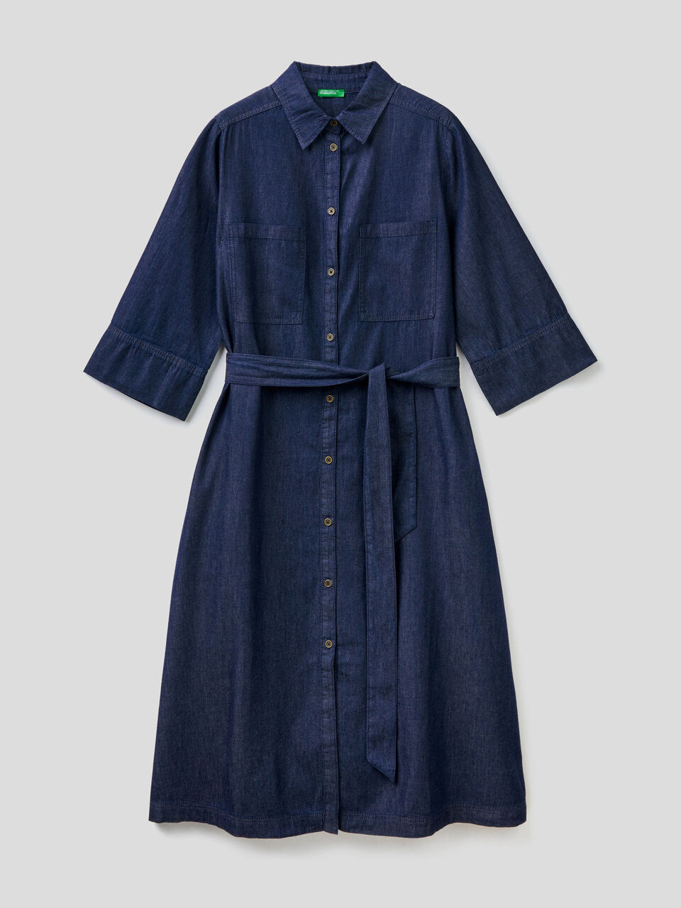 Shirt dress in chambray image number 1